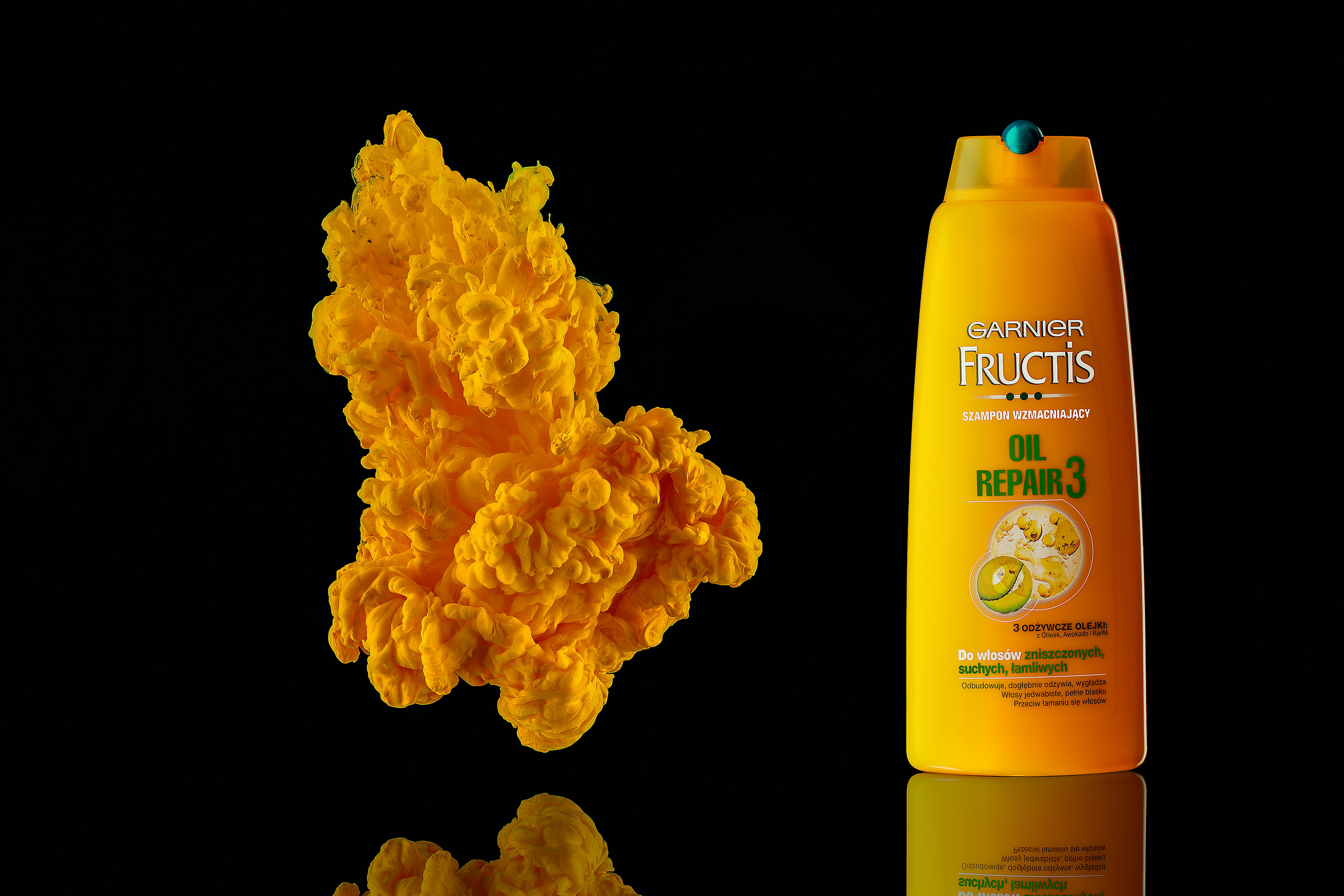 ecommerce product photography for yellow shampoo