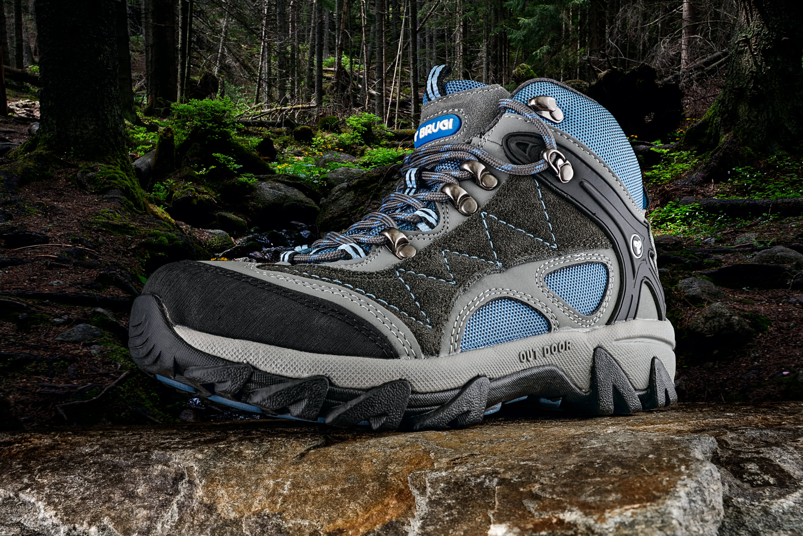 hiking footwear product photography