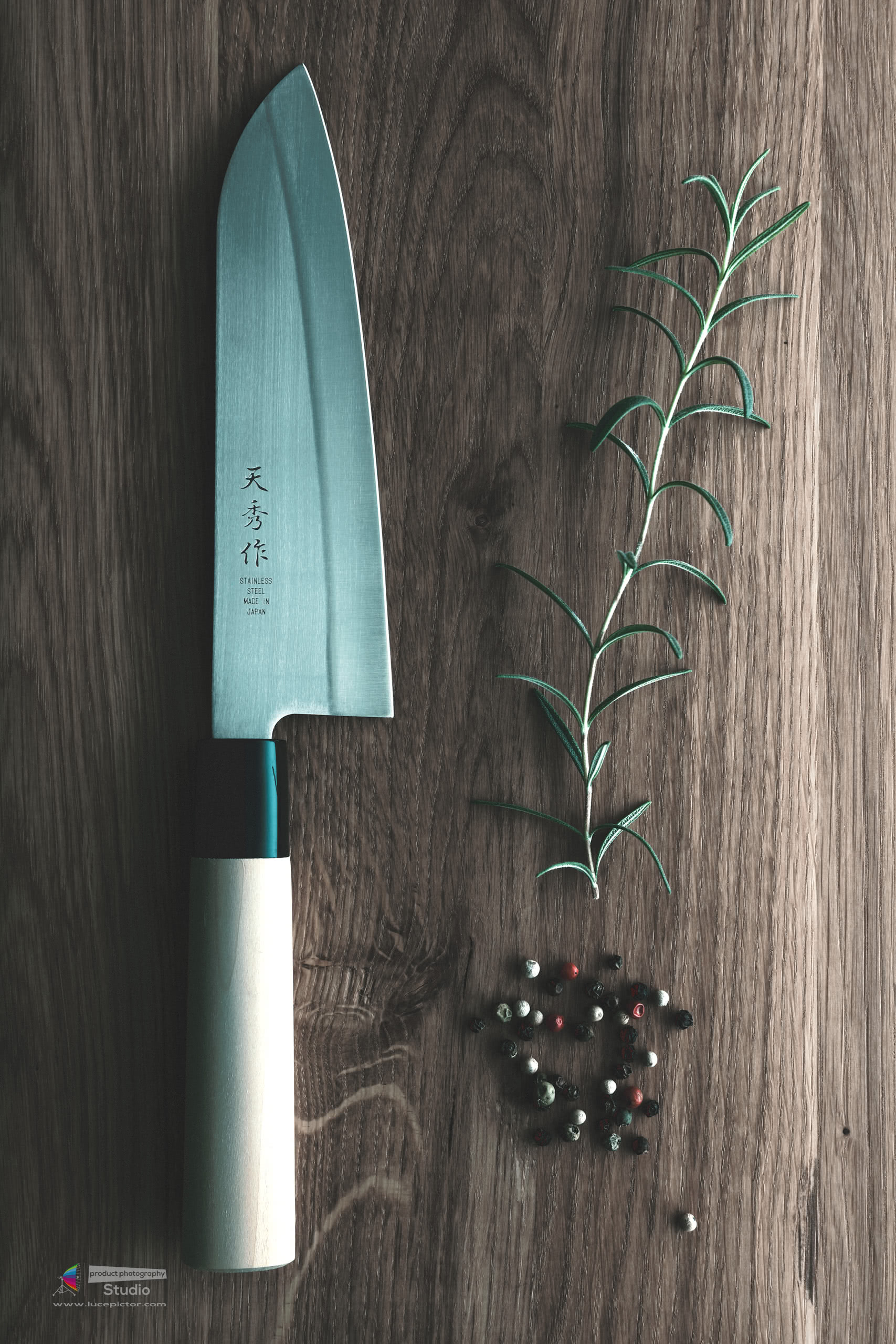 chef knife product photography